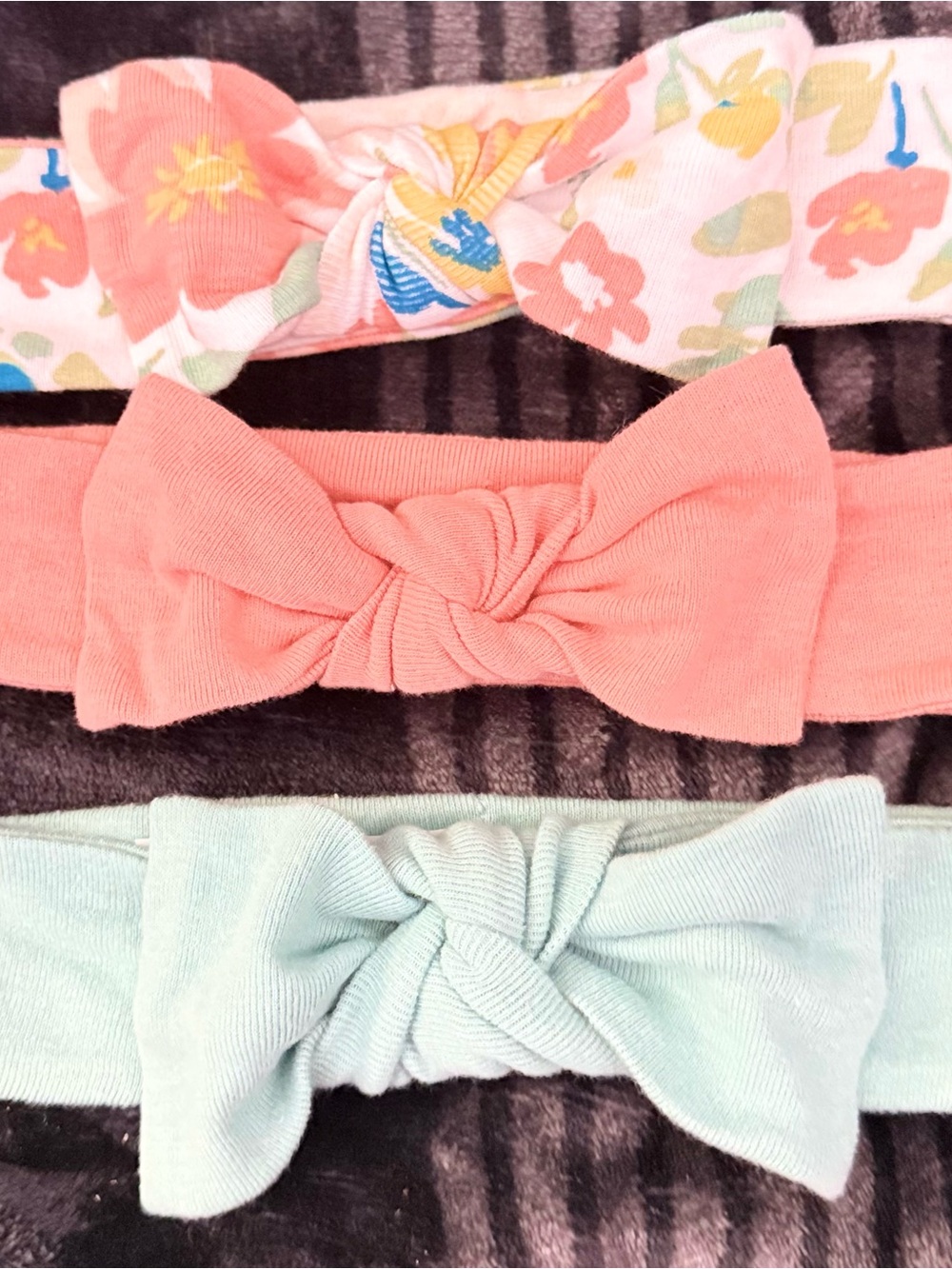 Cloud Island Baby Girl Stretchy Bow Headbands (Lot of 3)